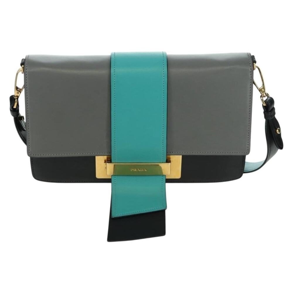 Prada Leather Shoulder Bag Gray